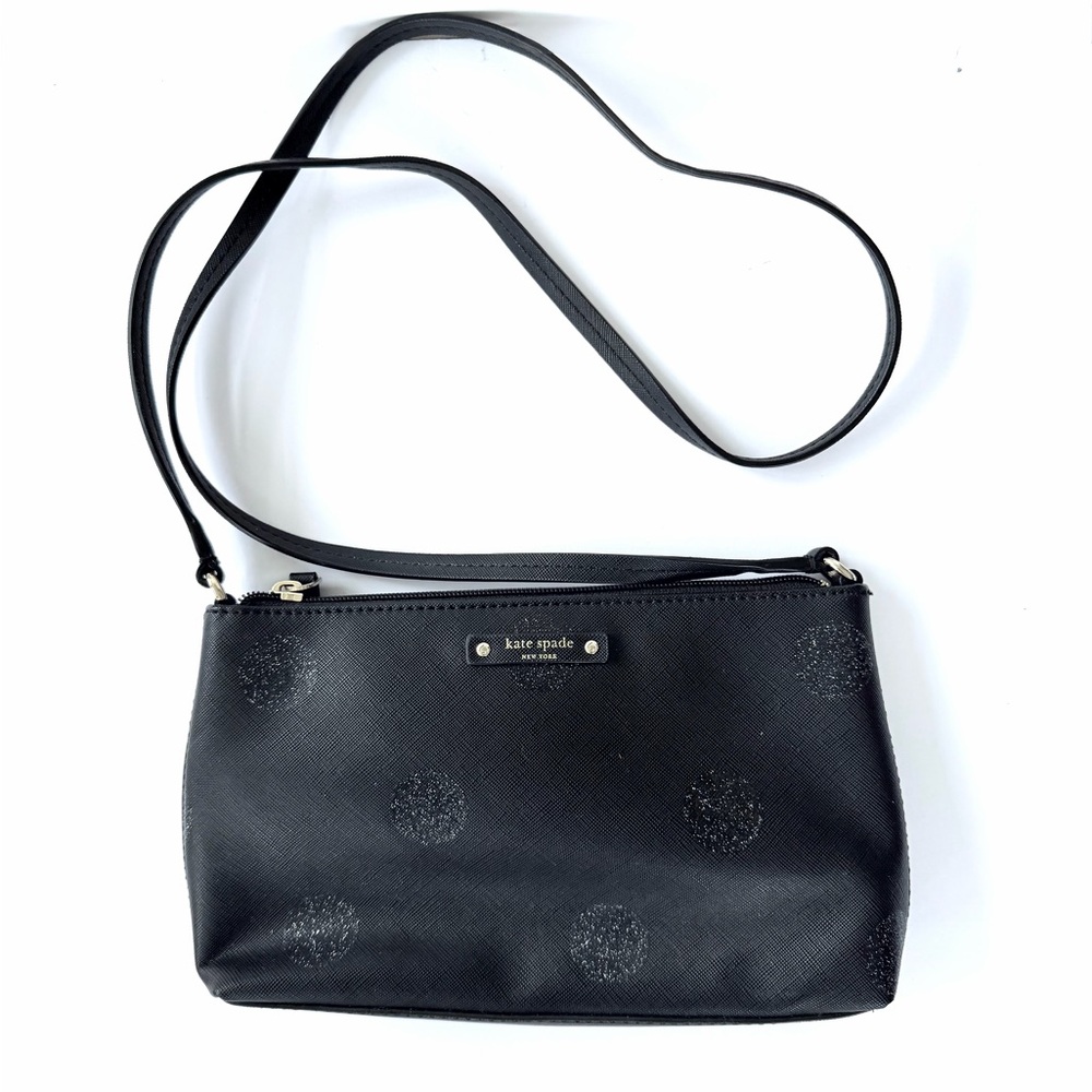 Kate Spade Black Glitter Dot Crossbody Bag